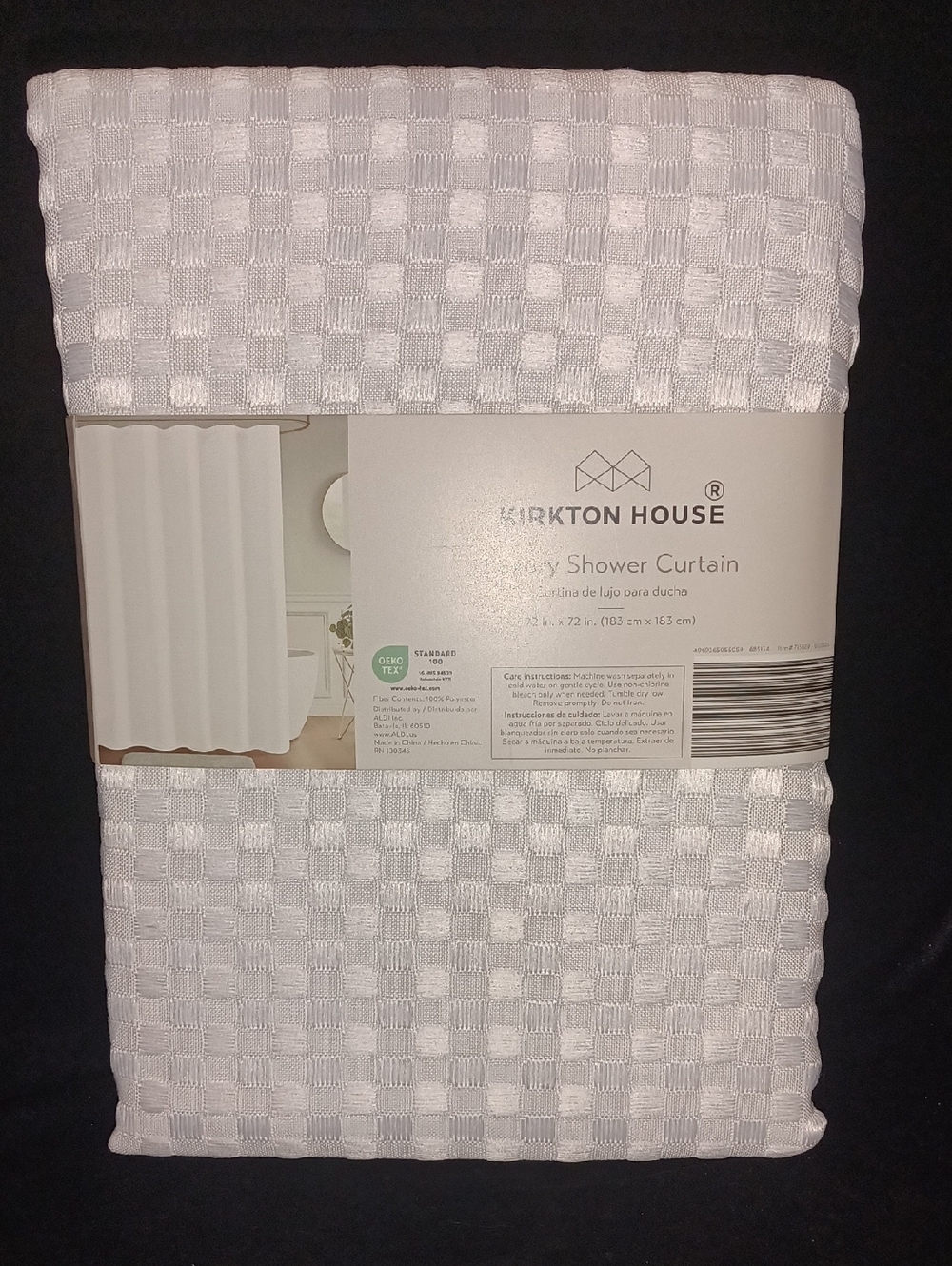 Kirkton House White Luxury Shower Curtain